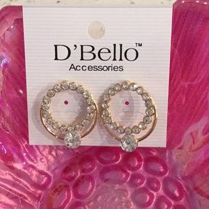 🌺NWT Just So Exciting & Fun Crystal /Goldtone Pierced Style Fun Earrings 🌺